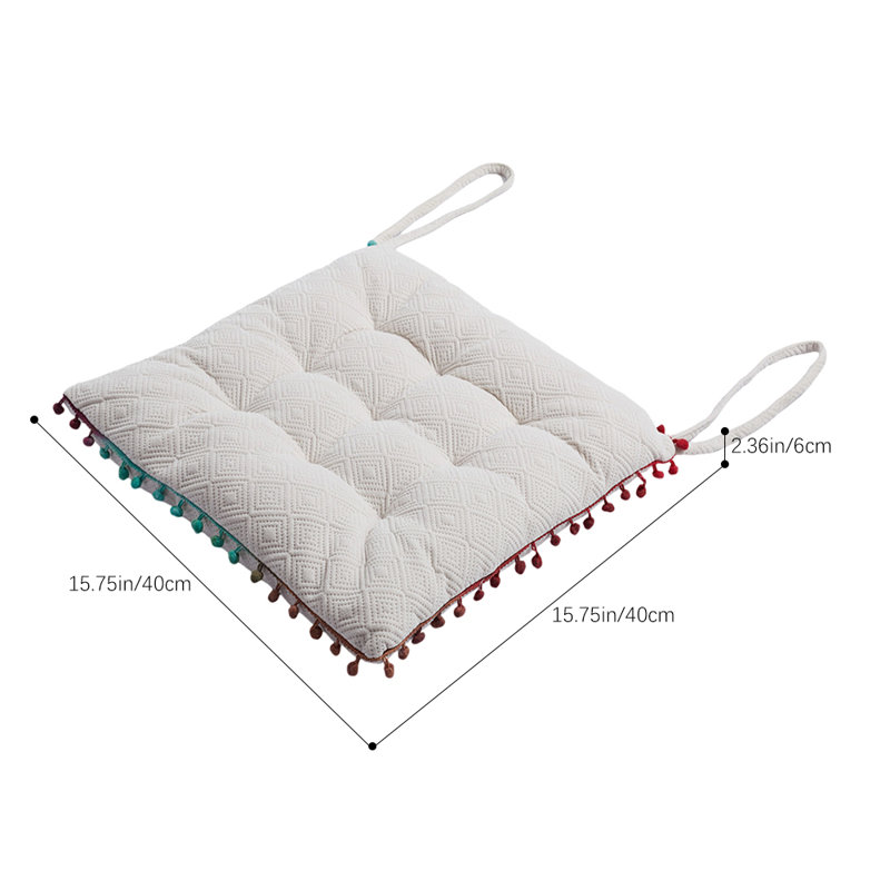 Square Dining Chair Cushion, White