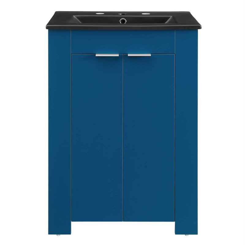 Maybelle 24" Bathroom Vanity by Modway, Navy, Black