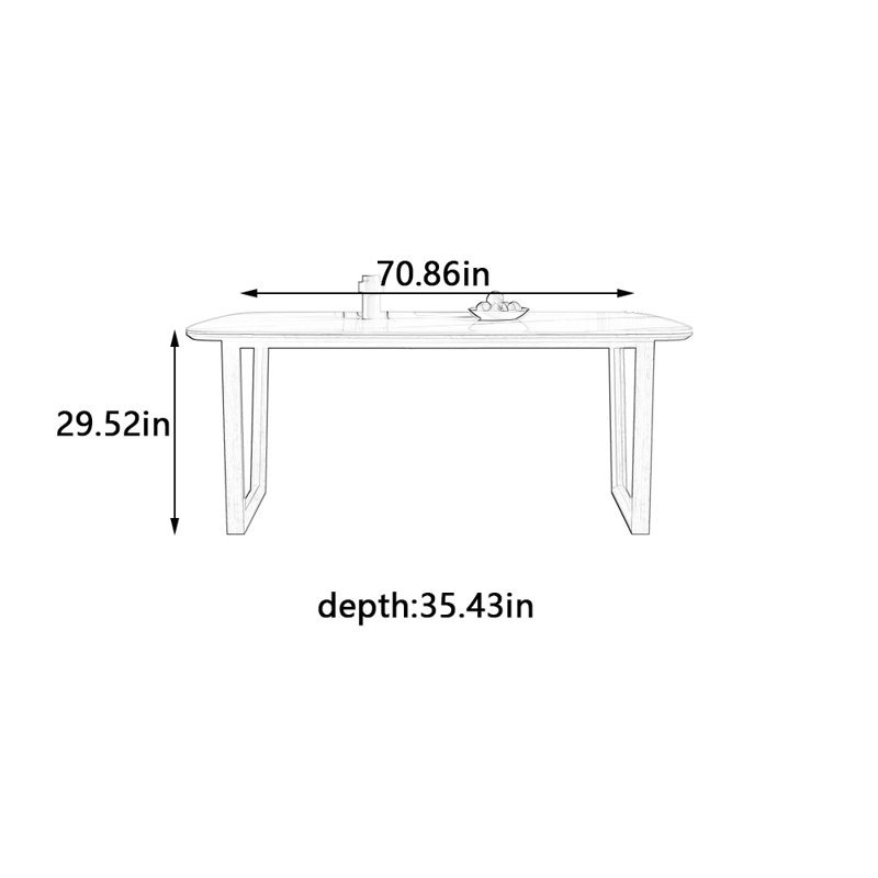 Table de salle à manger Hayaat, H 29,52 po x L 70,86 po x l 35,43 po