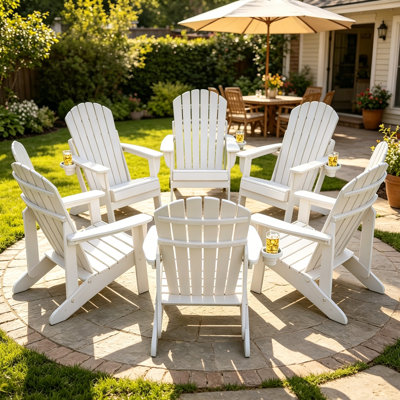 Set Of 6 Hdpe Folding Adirondack Chair