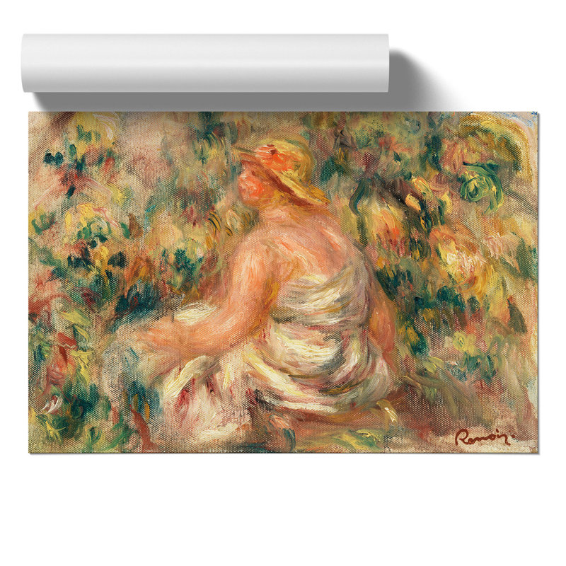 Woman with Hat by Pierre Auguste Renoir - Frameless Print, 42cm H x 59cm W x 0.1cm D