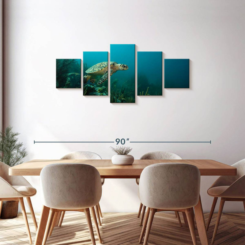 Caribbean Hawksbill Sea Turtle, 30" H x 68" W