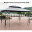 Auvent de remplacement pour pavillon de jardin 13 x 10 pi - Gris, pare-soleil et double toit