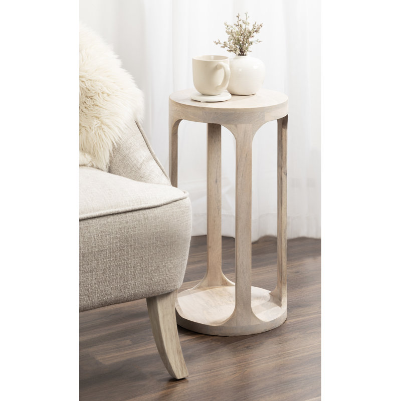 Chewelah Solid Wood End Table, White, 23" H x 12" W x 12" D