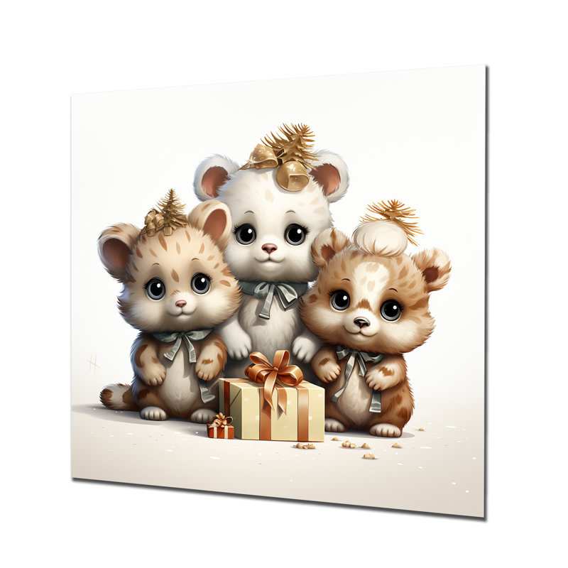 Joyfull Nursery Teddy Bears IV - Art mural en métal avec ours en peluche, H 16 po x l 16 po x P 1 po