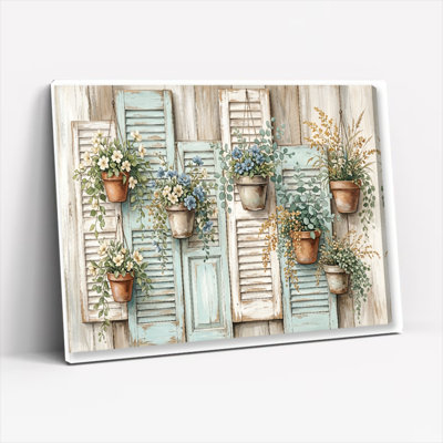 Art mural sur toile Gallery Wrap pour le salon, la chambre à coucher, le bureau ou le vestibule - décoration murale décorative avec jardin rustique