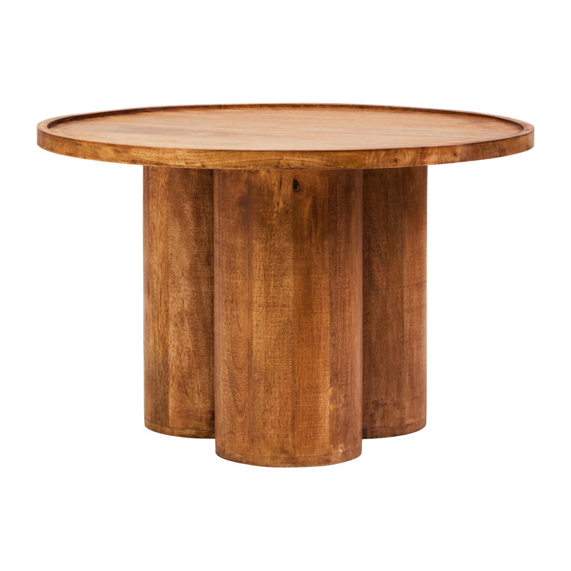 Solid Wood Pedestal Coffee Table, Brown