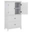 Large armoire de rangement pour la salle de bain, rangement autoportant avec deux portes et tiroirs, tablette réglable-1419441693
