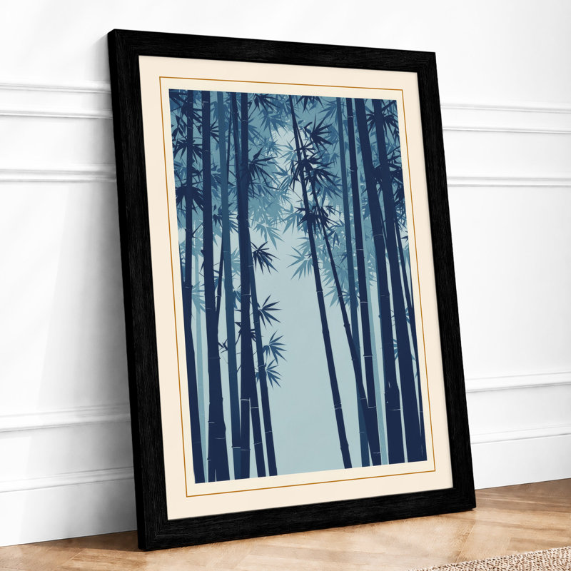 Quiet Bamboo Japandi - Framed Print, A4 - 29.7 x 21.0 cm, Black