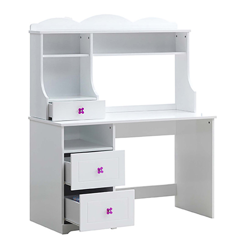 Bureau d'écriture blanc à 2 tiroirs