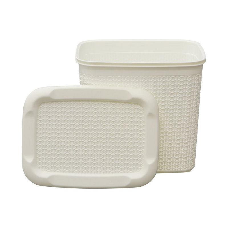 JVL Plastic Decorative Bin, White