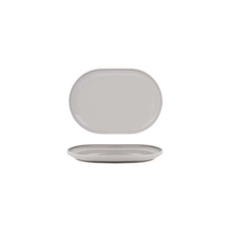 Plaque biseautée 11 "x 7" - Blanc, Gris pierre