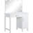 Vanity In White And Dark Grey With Lighting, Stool, One Drawer Side Cabinet, 19 Inches Deep, 36 Wide, 50.95 Tall