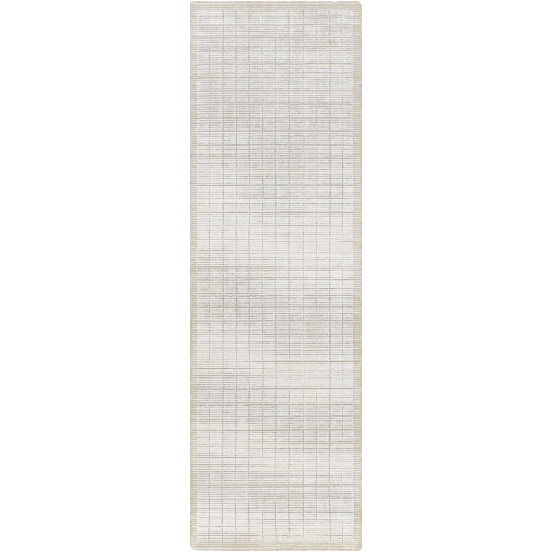 Tapis beige clair / crème tissé à la main Jacey, Tapis de couloir de 2 pi 6 po x 8 pi