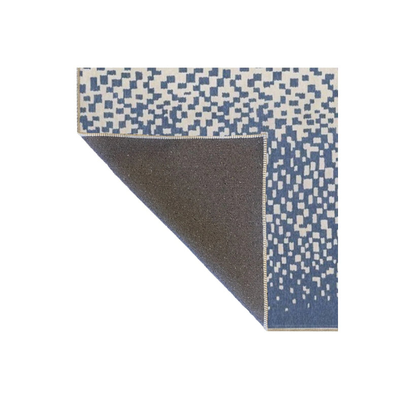 Blue Flowing Pixel Patterned Woven Base Carpet, Runner 2'6" x 6'7"