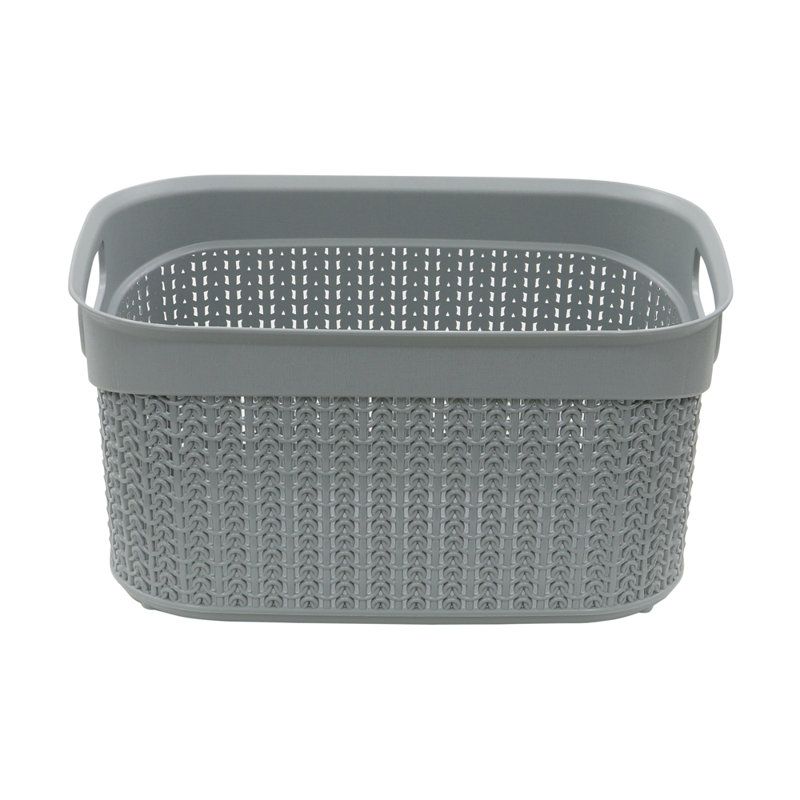 JVL Plastic Decorative Basket, Grey