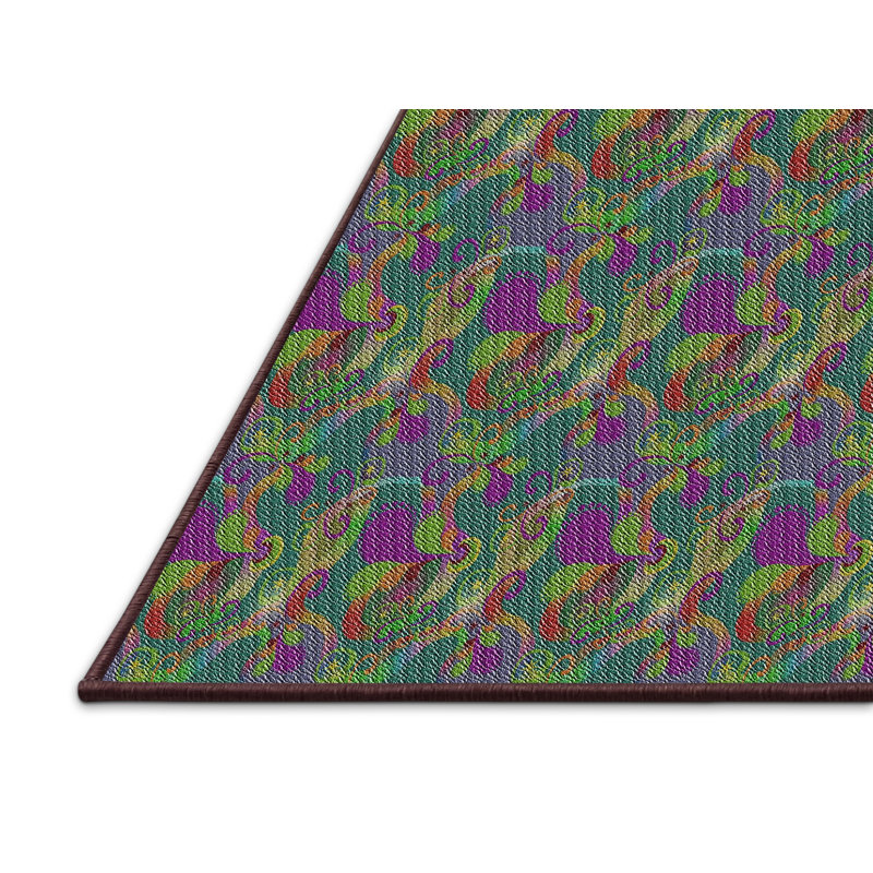 Tapis gris / brun en laine / polyester tissé à la machine Ikat, Rectangle 8 pi x 10 pi