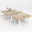 Longue table de salle à manger extensible en bois, avec une surface et des lignes claires