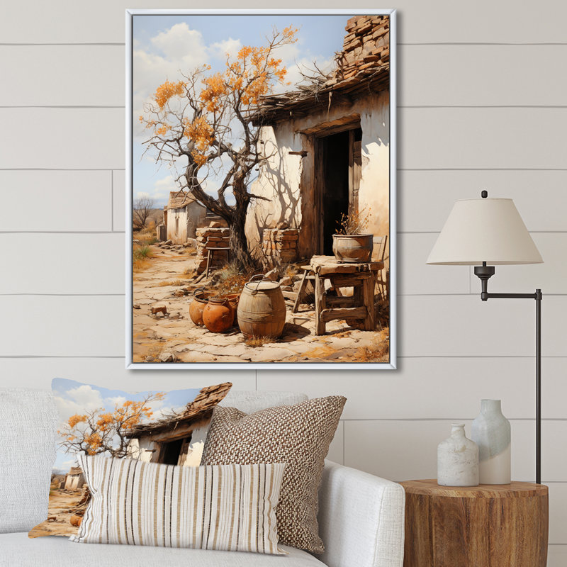 Farmhouse Rustic Retreat - Imprimé, Cadre flottant blanc, H 32 po x l 16 po x P 1 po