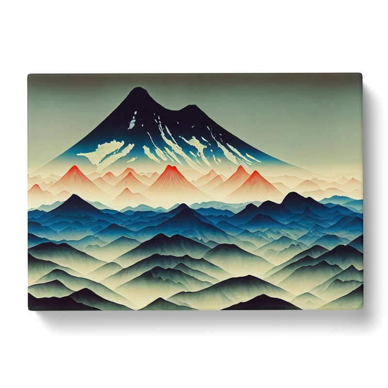Marvellous Japanese Mountains - Wrapped Canvas Print