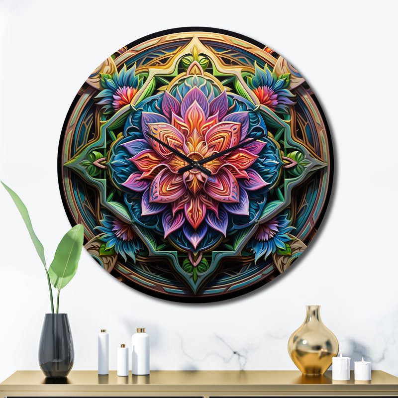 Ancienne horloge murale Mandala I, Très grand