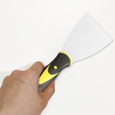 Stainless steel putty knife Double Color Handle Carbon Steel Parget Knife Suitable For Home Industrial Cleaning Plaster Board Removal Plastering Paint Scraper Tool No Rust