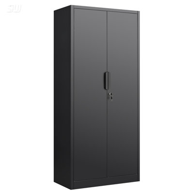 72-Inch Heavy-Duty Steel 2-Door File Cabinet With 4 Adjustable Shelves And Lock, Ideal For Office And Home Storage by Trent Austin Design