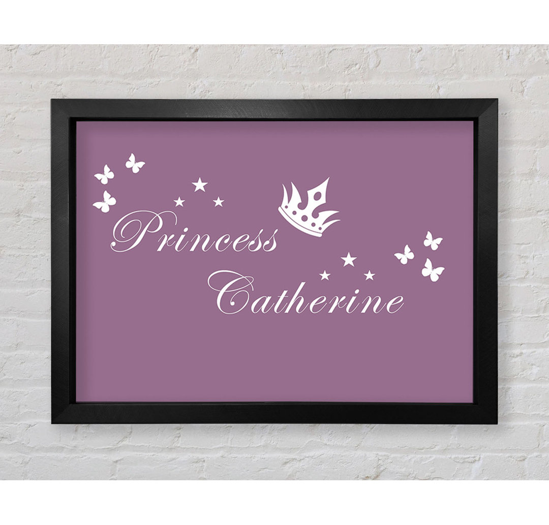 Gerahmtes Poster Girls Room Quote Your Own Name Princess 2 Dusty Pink