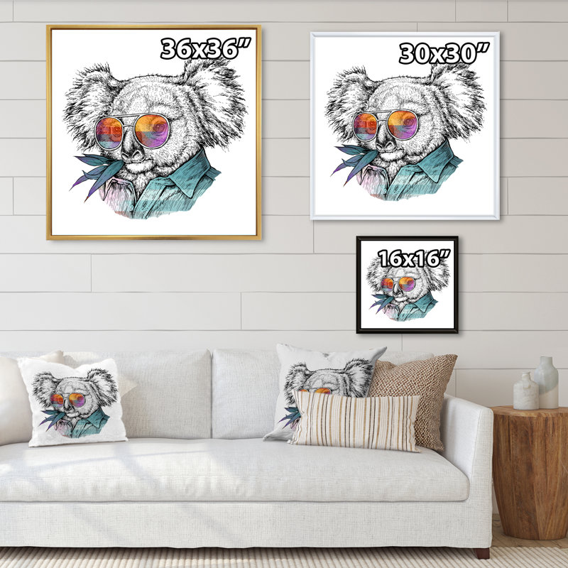 Œuvre d'art pour enfants, H 16 po x l 16 po x P 1 po, Toile avec cadre flottant noir