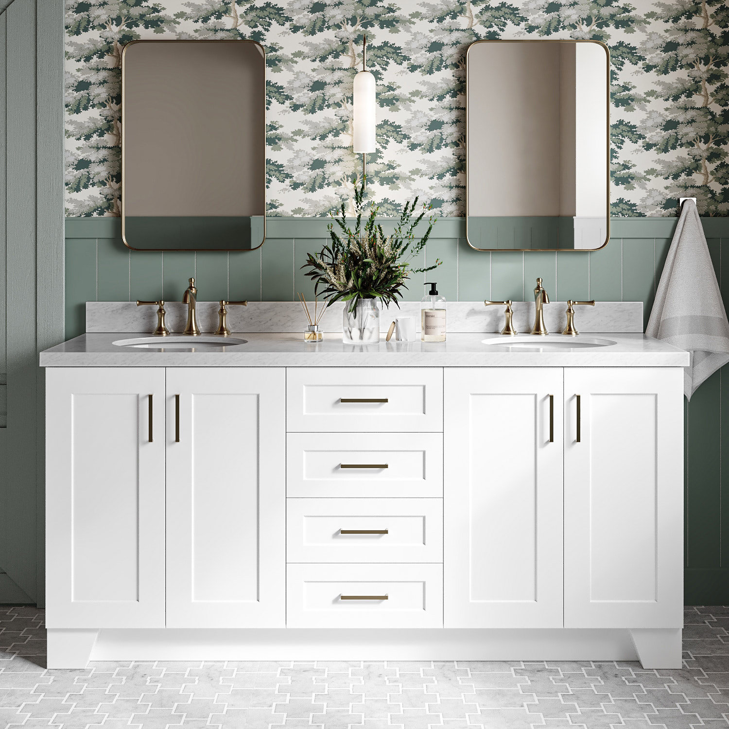 Everly Quinn Taylor 73" Double Bathroom Vanity Set | Wayfair