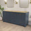 Base de meuble-lavabo double 72 po en bois massif bleu marine