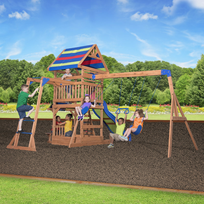 Backyard Discovery Cedar Swing Set with 2 Swing(s) , 1 Slide(s)