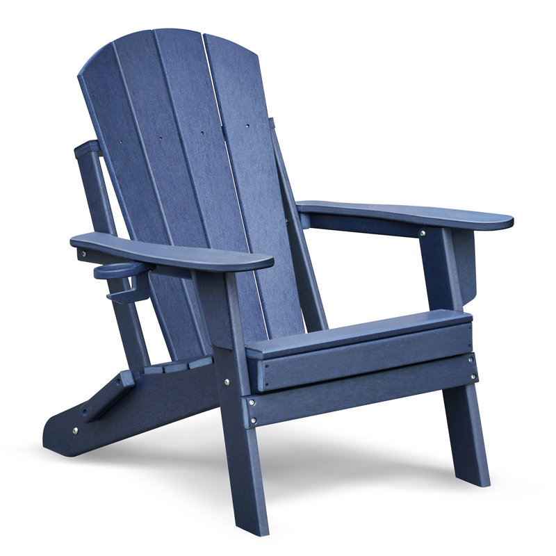 All - Weather Folding Chair Of 2, Patio Lawn For Garden, Backyard, Balcony, Navy Blue, Ergonomic Design, Water Resistance , Deck, Foldable And Easy To Maintain, Frame