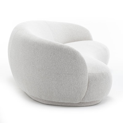 Simona Kidney-Shaped Grounded Curved 3-Seat Sofa