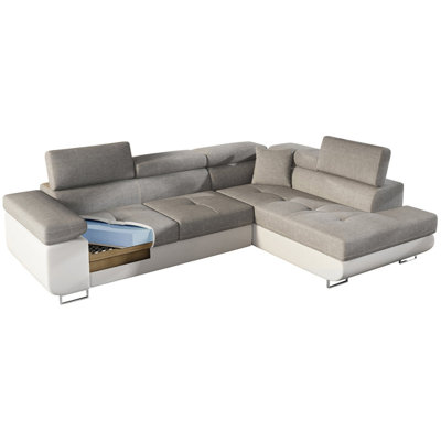 Anton Storage Sleeper Sectional Sofa - Emerald Green