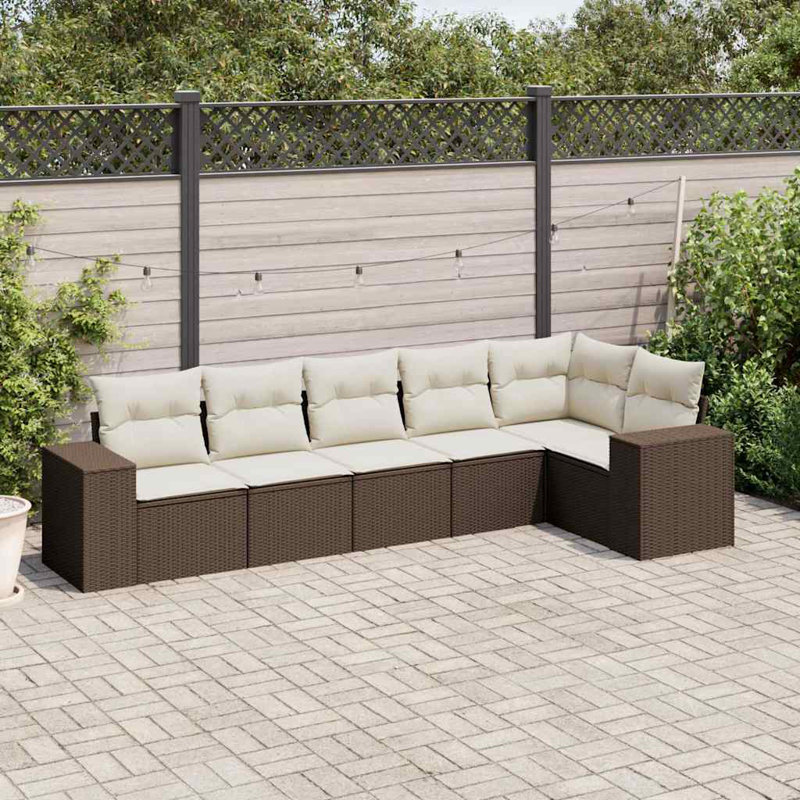 Ensemble de canapé de jardin Vidaxl brun, blanc crème