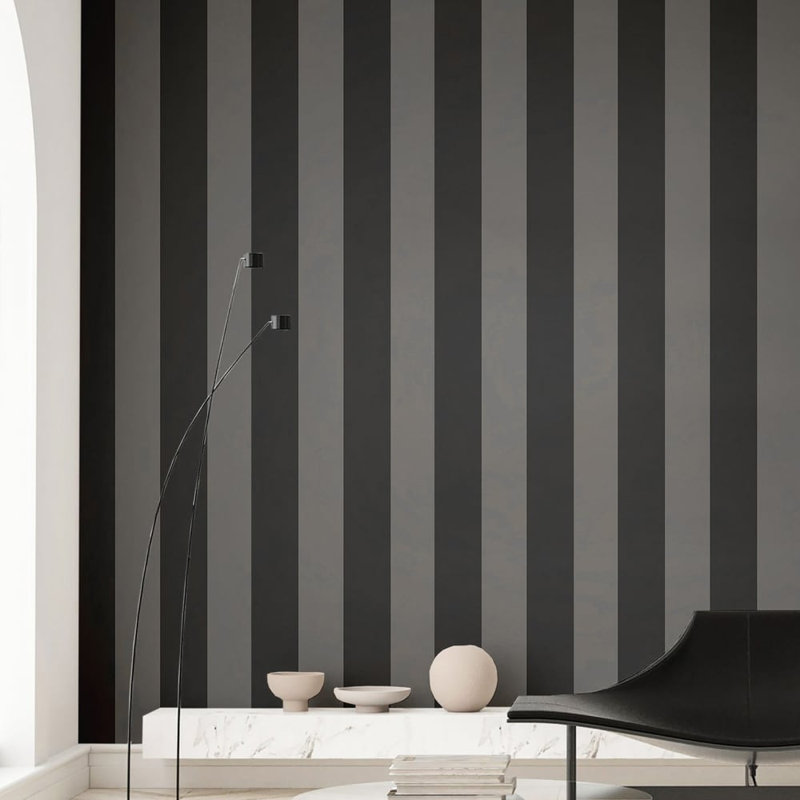 Ornamenta Collection Wide Stripe Wallpaper Roll, Green