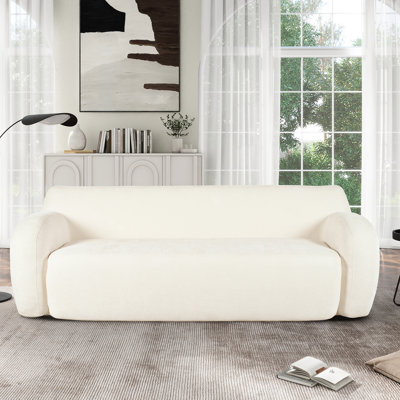Courbé 81,5 po pour chambre à coucher, salon, appartement - 3 avec design ergonomique et zones de compression minimalistes en tissu courbé, très grands sièges, forme longue durée