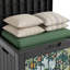 Coffre de jardin verrouillable et résistant aux intempéries de 40 gallons avec siège, coffre de rangement extérieur élégant Midnight Garden