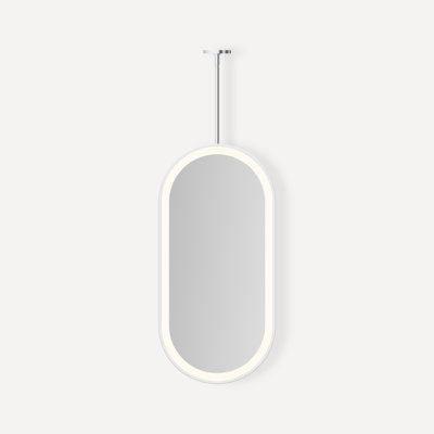 Sculpt Hanging Pill Framed Lighted Mirror