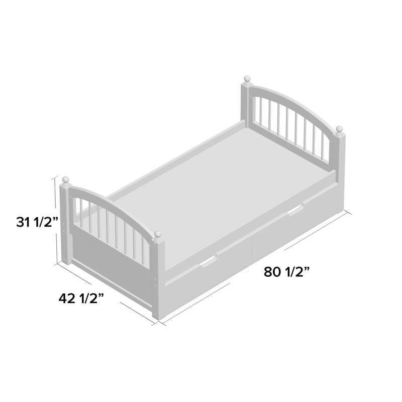 Fradin Solid Wood Twin Standard Bed, Cappuccino