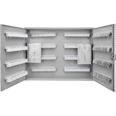 320 Capacity Fixed Position Key Cabinet with Key Lock, 3.2" x 28.8" x 22.0", Steel, 1 Piece, Security Safe, Gray, Wall Mountable