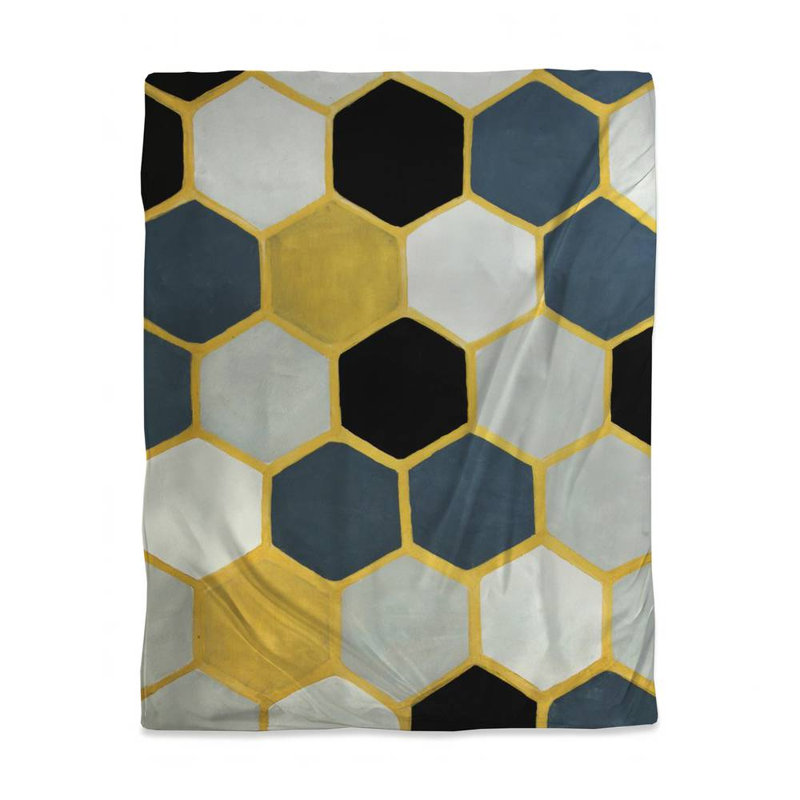 Polyester Sateen Duvet Cover, Twin Duvet, Blue Blue Cells