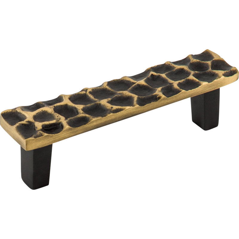Cobblestone 3 3/4" Center to Center Bar Pull, Brass Antique