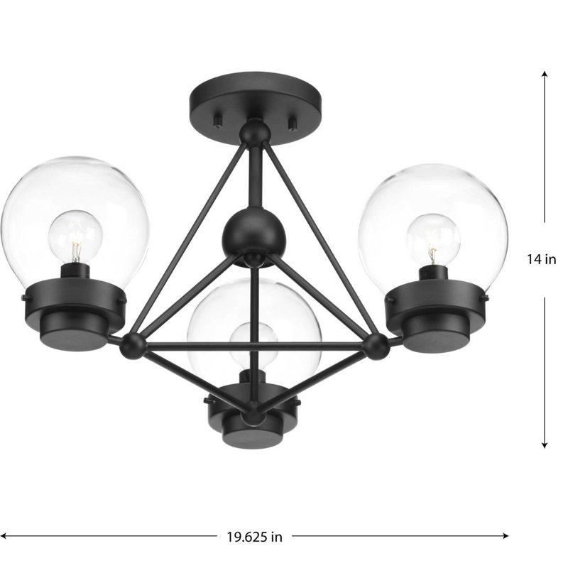 Spatial Glass Semi Flush Mount