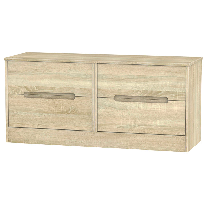 Fully Assembled Vernon 4 Drawer Chest, Bardolino Oak/Bordeaux Oak