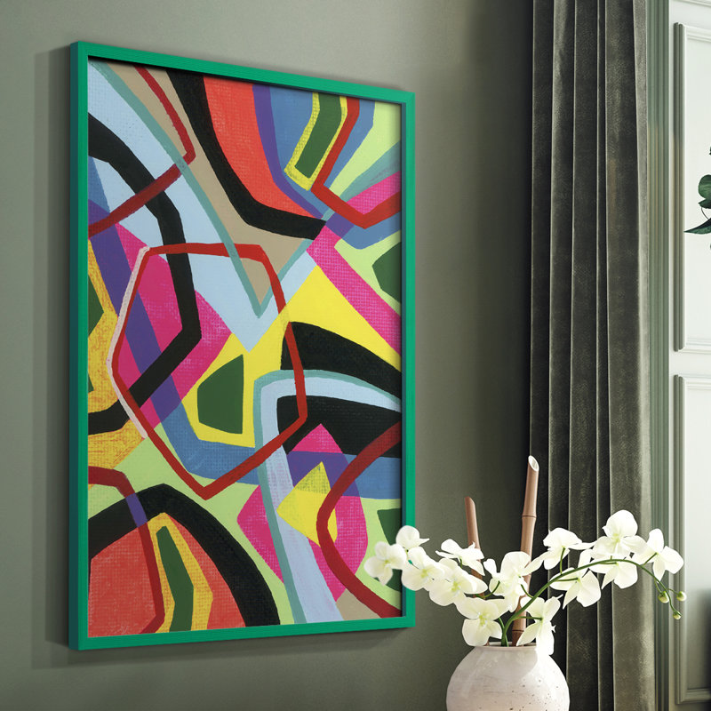 Impression encadrée Bold Shape Shift II - bois massif, Vert, H 10 po x l 8 po