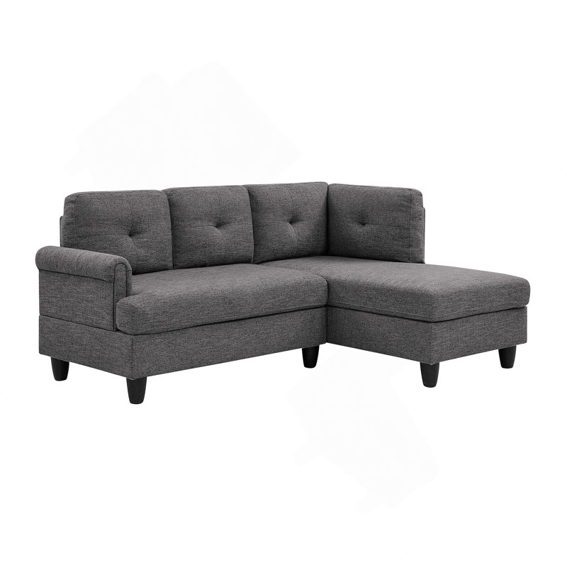 Canapé modulaire 2 pièces rembourré, Polyester gris