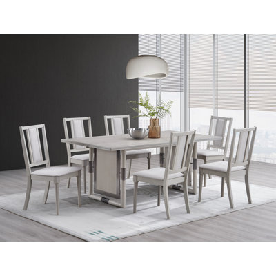 Ensemble de table de salle à manger 7 pièces avec chaises rembourrées Cithlaly