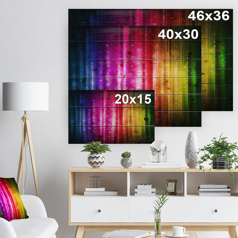 « lueuring background », impression Abstract, H 30 po x l 40 po x P 1,5 po, Bois